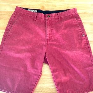 Volcom vmonty red shorts size 34  nice shape         older